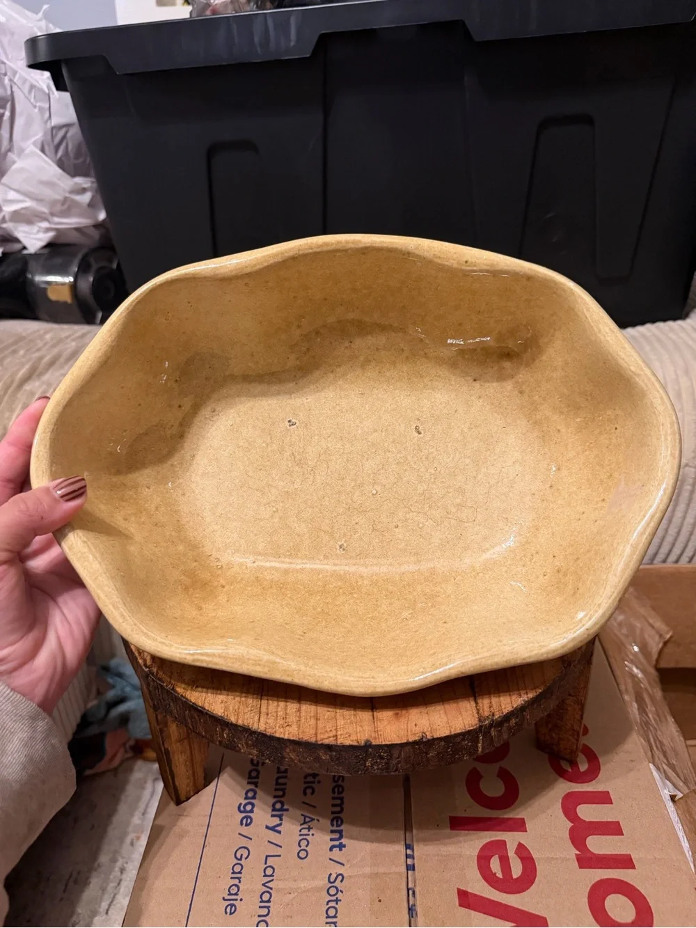 Wavy Vintage Pottery Bowl